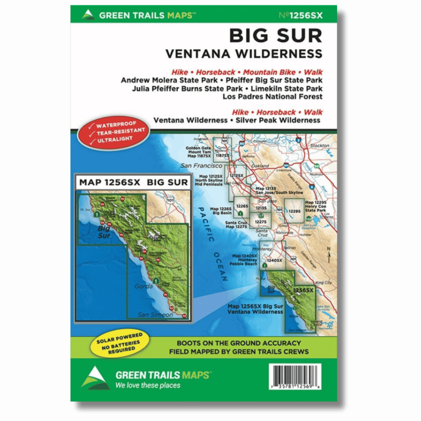 Big Sur & Ventana Wilderness Map - Green Trails