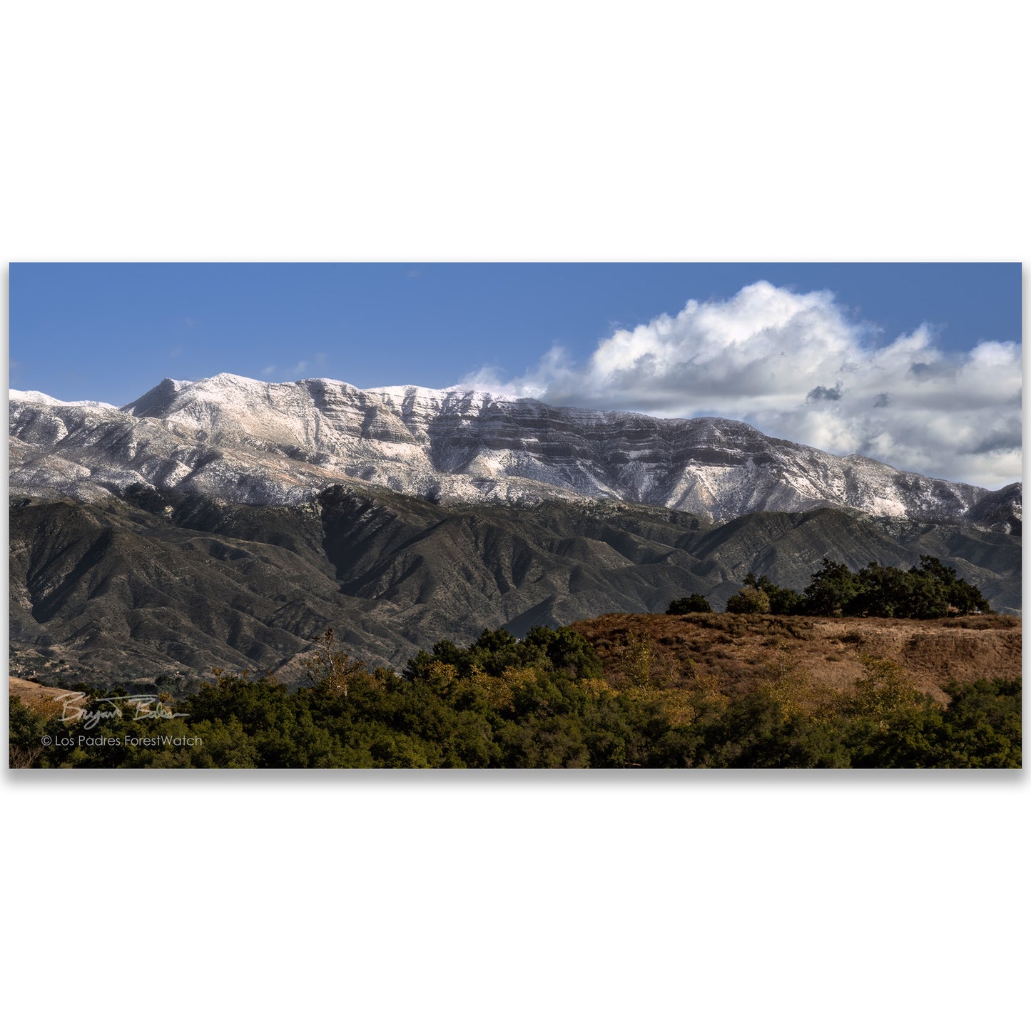 Snow on Topatopa Bluff