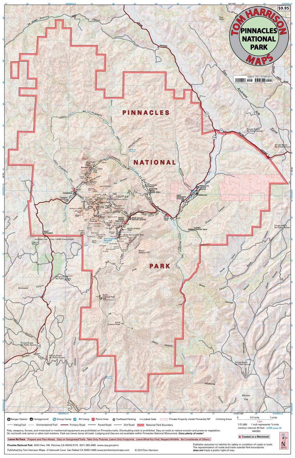 Pinnacles National Park Map